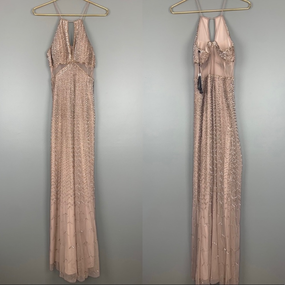 Rose Gold Adrianna Papell Dress with Sequins